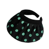 Korean fresh and youthful polka dot, wrinkled, wide-brimmed, hollowed-out hat for women, summer sun protection and face care headband shell hat Item Picture